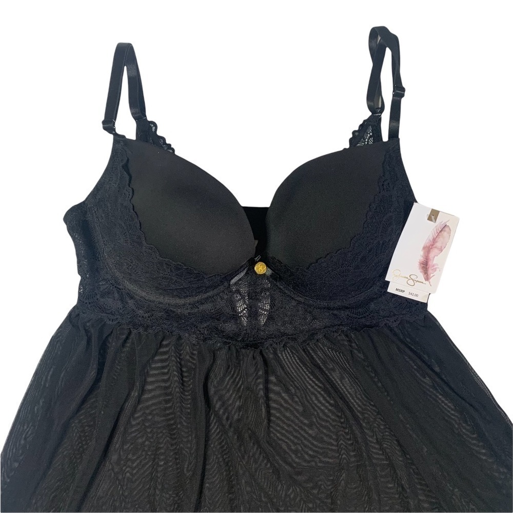 Jessica Simpson New With Tags Sheer Lacy Nighty Thing Set Padded Bra Size Medium - Picture 4 of 13